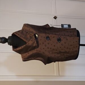 LIV Habitat Leopard Print Vest Top Avant Garde Button Front Size M